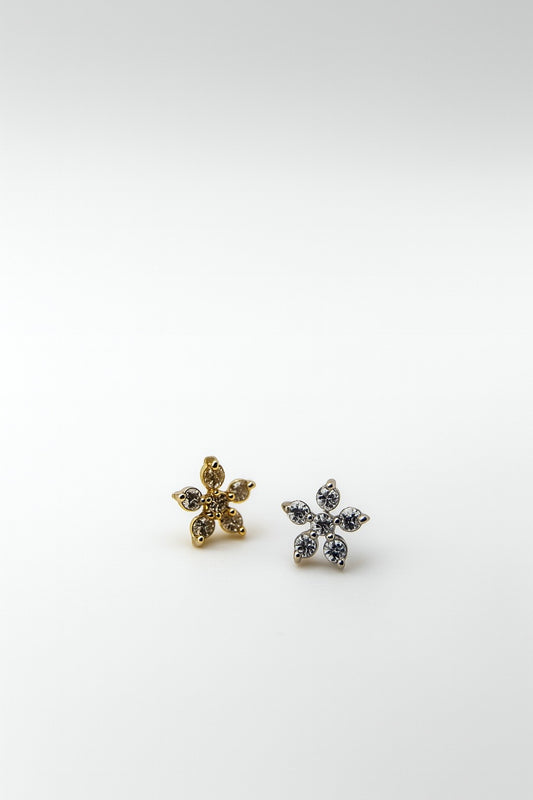 Fleurs Cz - Threadless / Titane
